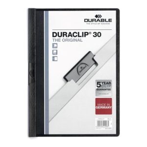 Durable Clip File Duraclip 30 Pack Of 25 Black