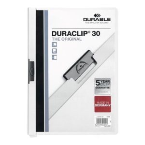 Durable Clip File Duraclip 30 Pack Of 25 White
