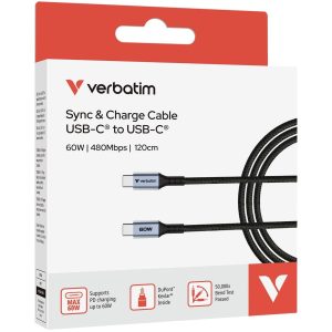 Verbatim Sync & Charge Usb C To Usb C 60W 120 Cm