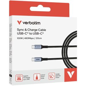 Verbatim Sync & Charge Usb C To Usb C 100W 120 Cm