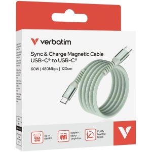 Verbatim Sync & Charge Usb-C To Usb-C 60W Magnetic 120 Cm - Green