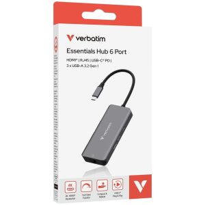Verbatim USB-C Essentials Multiport Hub 6 Port with RJ47