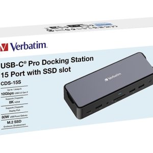 Verbatim Usb-c Pro Docking Station 15 Port With Ssd Slot Cds-15s
