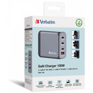 Verbatim Gnc-100 Gan Charger 100w
