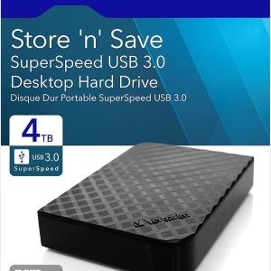 Verbatim 3.5" 4tb Store 'n' Save Usb 3.0 Hard Drive Gen 2 Black