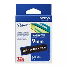 Brother Laminated Tape 8m X 9mm White On Black