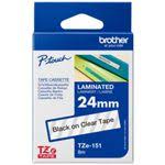 Brother 24mm White On Black Laminated Tape- 8m