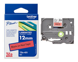 Brother Laminated Tape 8m X 12mm Black On Red