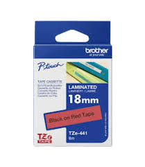 Brother Laminated Tape 8m X 18mm Black On Red