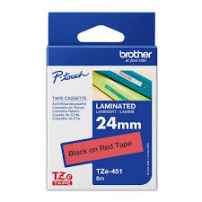 Brother Laminated Tape 8m X 24mm Black On Red
