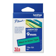 Brother Laminated Tape 8m X 9mm Black On Green