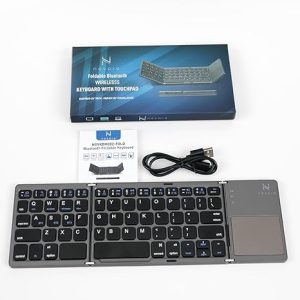 Novaro Rechargeable 2.4g Wireless Foldable Keyboard With Touch Pad