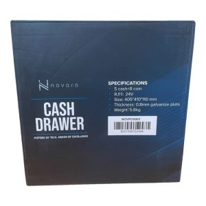 Novaro Cash Drawer 5 Notes 8 Coins Rj11 24v