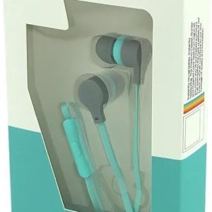 Polaroid Tangle Free Wired Earbuds Turquoise And Grey