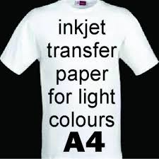 Tribe Inkjet Iron Paper On For Light Textiles 10 Sheets A:4