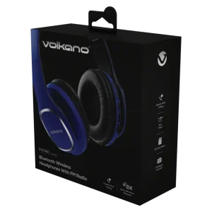 Volkano Phonic Series Bluetooth Full Size Headphones Blue