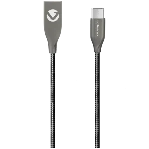 Volkano Iron Series Round Metallic Spring Type-c Cable 1.2m - Black