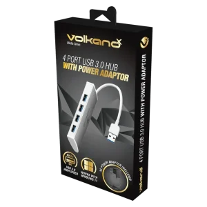 Volkanox Media Series 4-Port Usb Hub With Power Cable