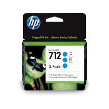 HP 712 29ml 3-pack Original Cyan Designjet Ink Cartridge For T200 A