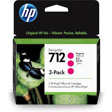 HP 712 29ml 3-pack Original Magenta Designjet Ink Cartridge For T20