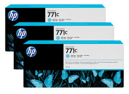 HP 771c 775ml 3-pack Original Light Cyan Designjet Ink Cartridge
